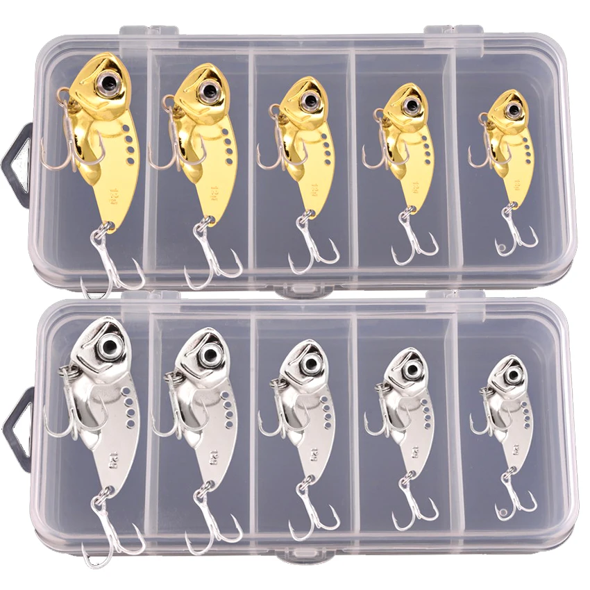 Fishing Lure Crankbait - 5pcs 금속 VIB 스푼 낚시 루어