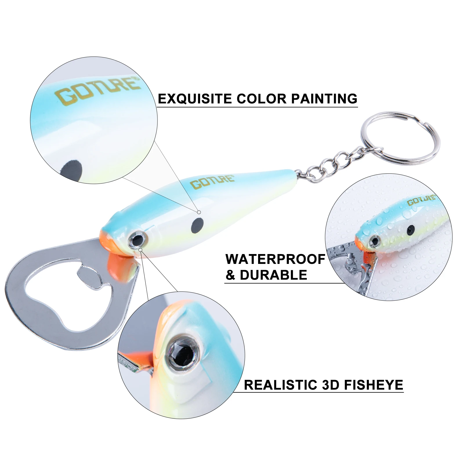 Goture 낚시 루어 병따개, 탄소강 물고기 패턴,  - Fishing Lure Accessories 리뷰 및 가격