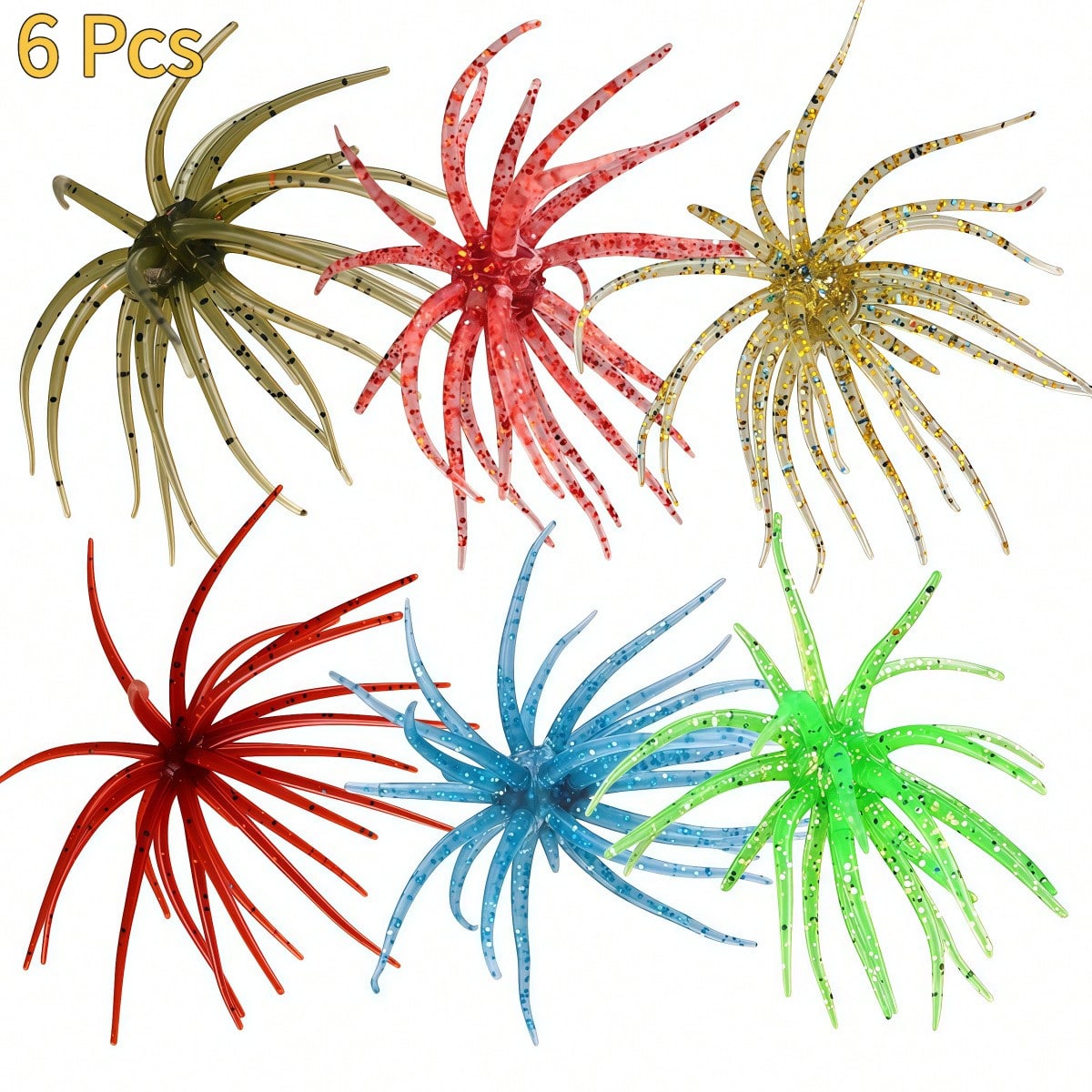 6개입 TPE 소재로 제작된 바다성게 모양의 부드러운  - Fishing Lure Topwater 리뷰 및 가격