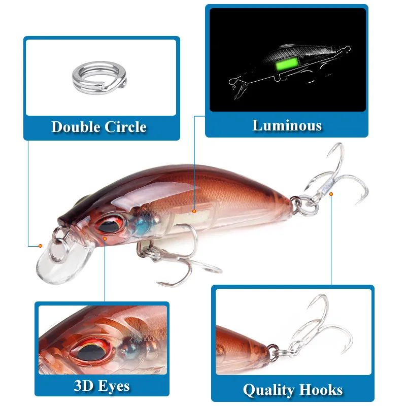 3D 눈 빛나는 미노우 낚시 미끼 7cm 11.5g 지 - Fishing Lure Crankbait 리뷰 및 가격