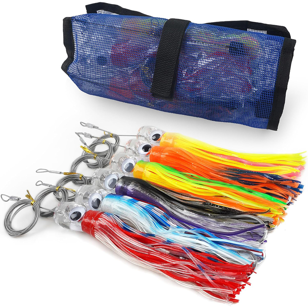6개입 바닷물 트롤링 루어 오징어 스커트 심해 낚시 루 - Fishing Lure Buzzbait 리뷰 및 가격