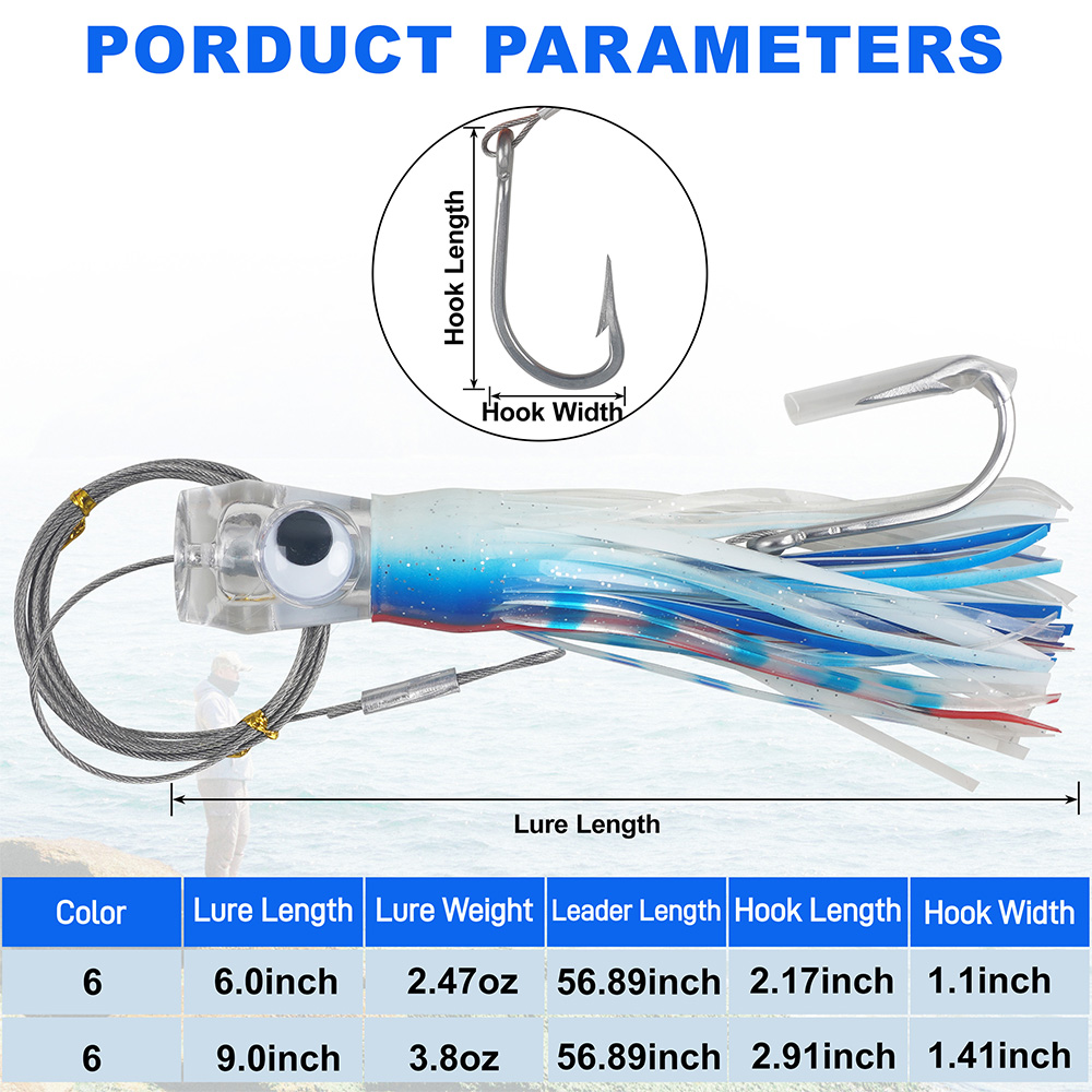 6개입 바닷물 트롤링 루어 오징어 스커트 심해 낚시 루 - Fishing Lure Buzzbait 리뷰 및 가격