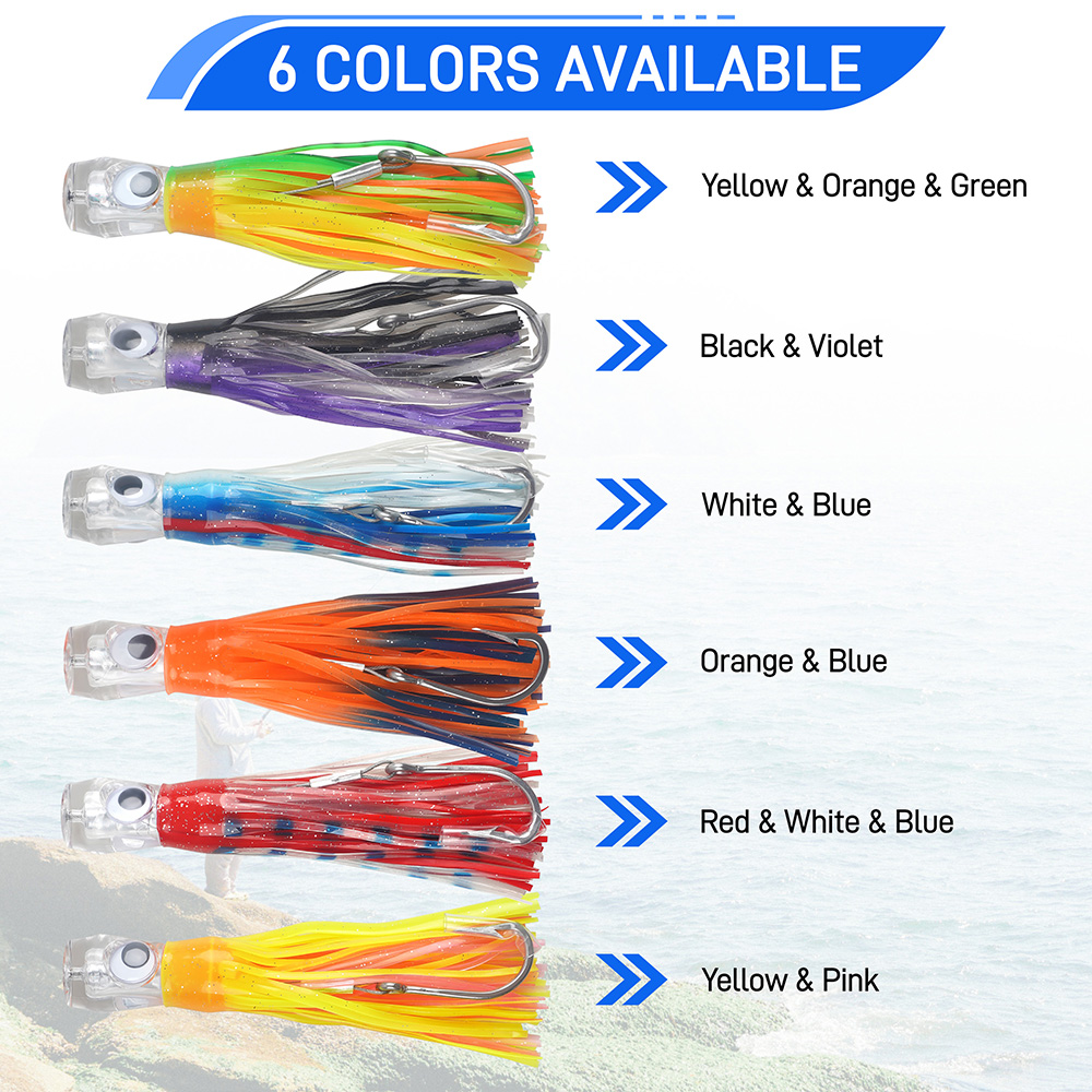 6개입 바닷물 트롤링 루어 오징어 스커트 심해 낚시 루 - Fishing Lure Buzzbait 리뷰 및 가격